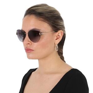Bvlgari BV6073 Grey Gradient Cat Eye Ladies Sunglasses